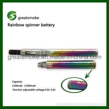 Rainbow Colorful EGO Spinner Battery for E-Cigarette Protank 3